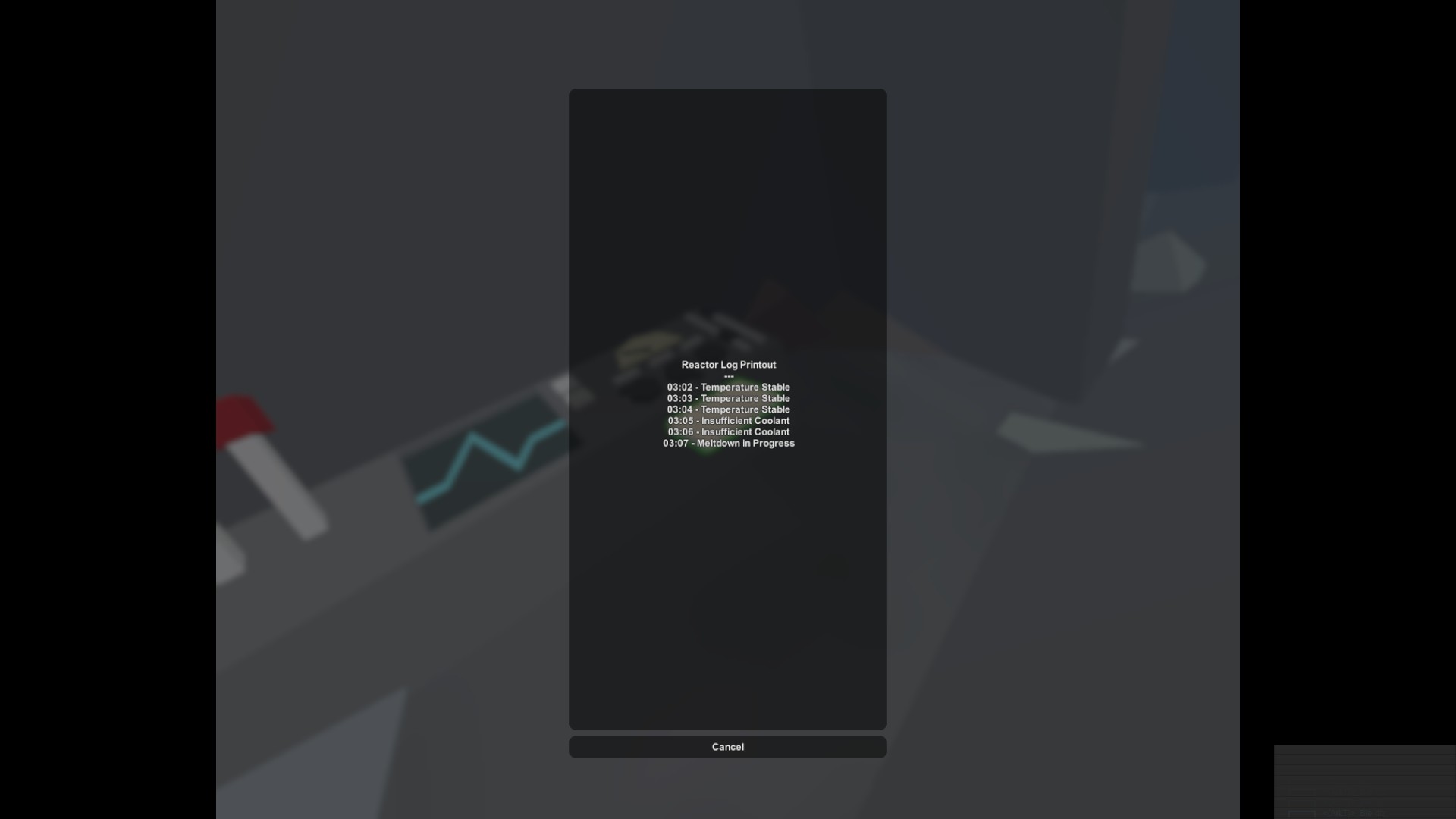 reactor log printout unturned