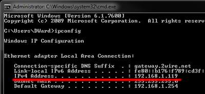 Finding-ip-address-with-ipconfig