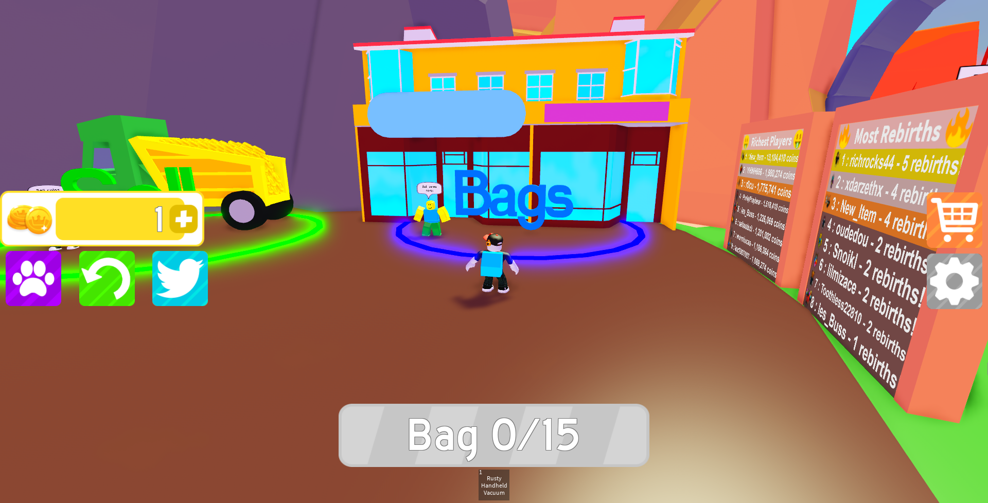 Bags Vacuum Simulator Wiki Fandom - all working codes vacuum simulator hats update roblox