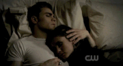 Stefan and katherine cuddling
