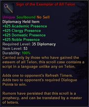 Sign of the Exemplar of All Telon