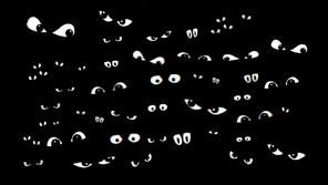 Free Vector Stock - Cartoon Halloween Set of Cute, Evil and Funny Eyes