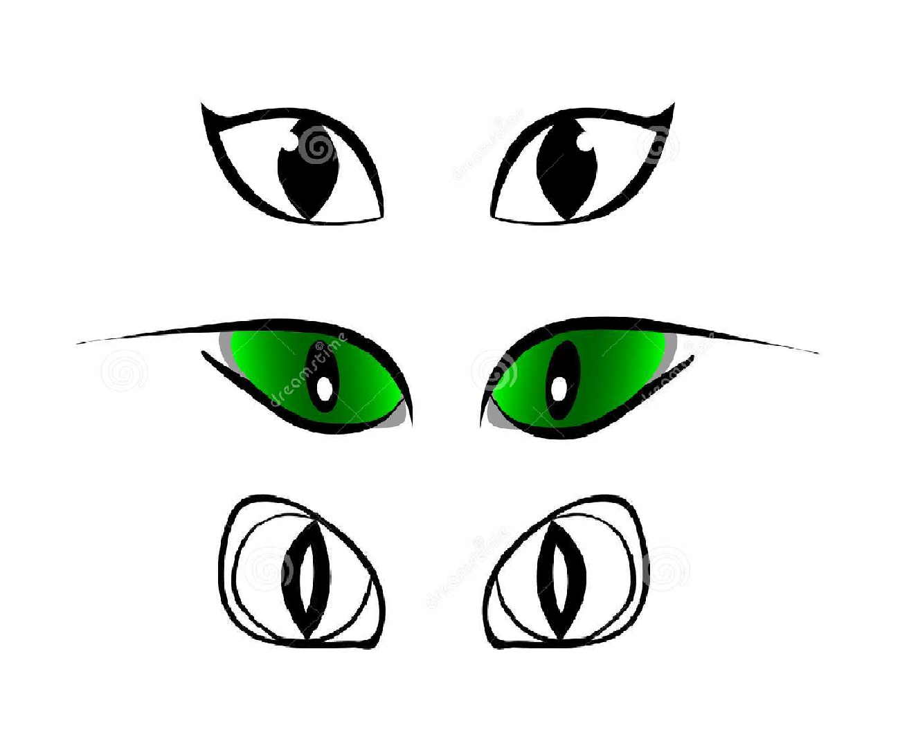 Download Royalty Vector Stock - Set of cartoon eyes, Vector ...