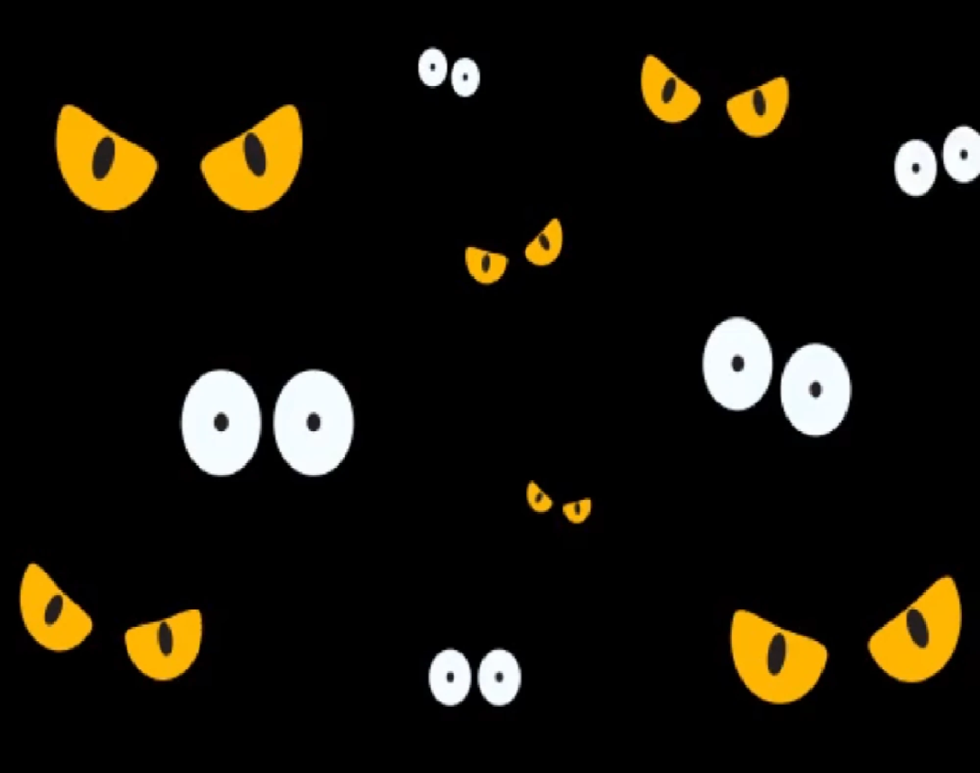 Royalty Vector Stock Cartoon set of spooky eyes in the dark, vector