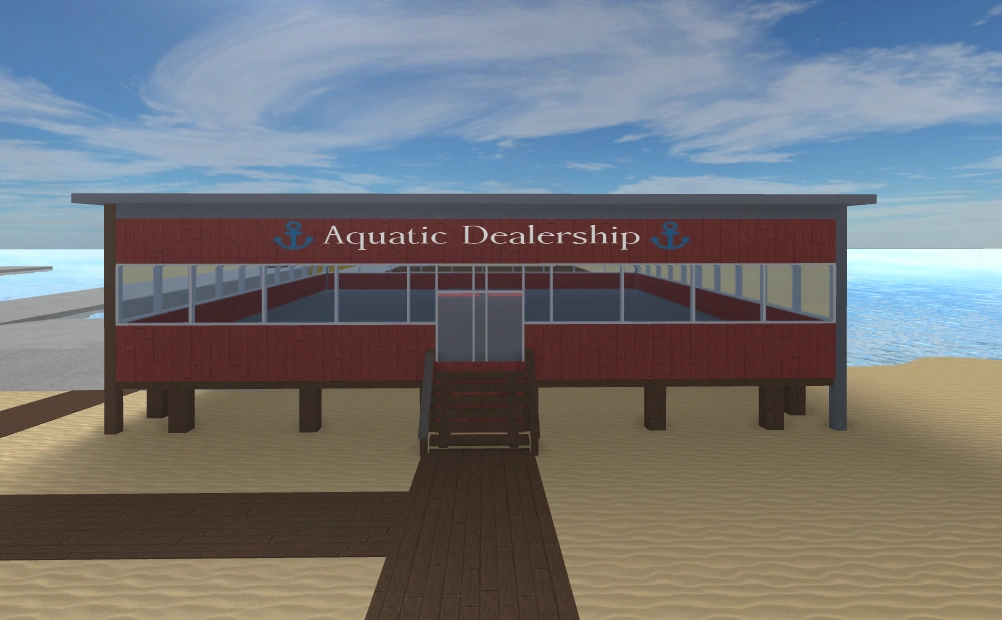 Aquatic Dealership Roblox Vehicle Simulator Wiki Fandom Powered - the frontside of aquatic dealership