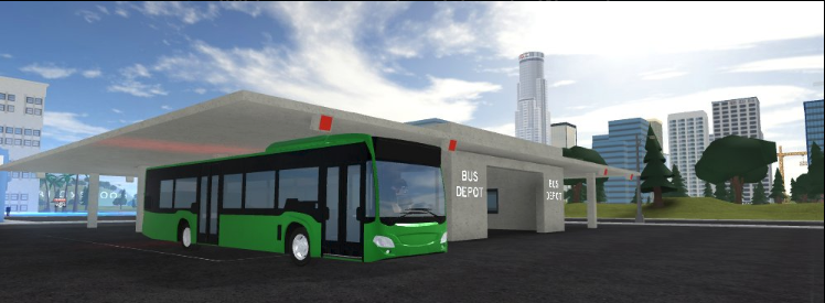 Bus Depot Roblox Vehicle Simulator Wiki Fandom Powered By Wikia - a green coloured modified city bus in the bus depot