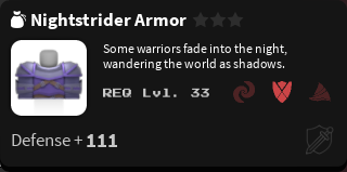 Nightstrider Armor Vesteria Wiki Fandom
