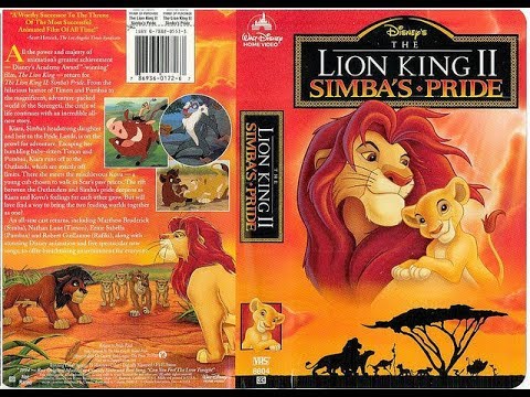 The Lion King II: Simba's Pride VHS 1998 | Vhs and DVD Credits Wiki ...
