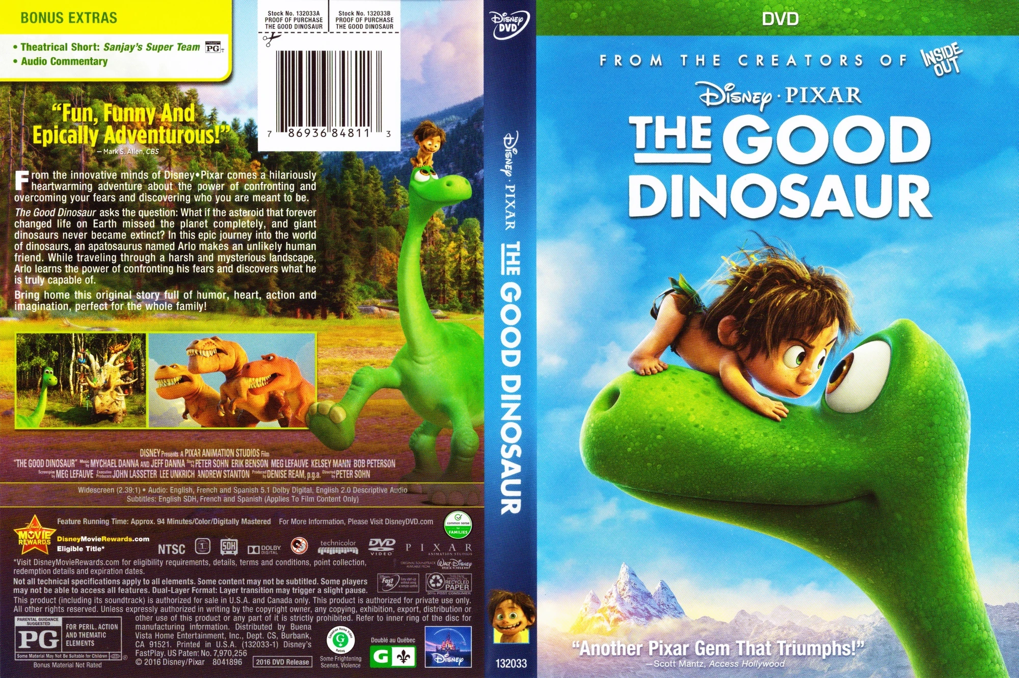 The Good Dinosaur DVD 2016 Vhs and DVD Credits Wiki Fandom