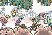 Yoshi departing with Baby Mario