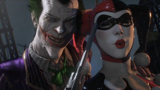 Image - Joker holding Harley Quinn hostage .jpeg | Villains Wiki ...
