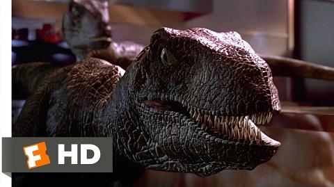 jurassic park velociraptor in the kitchen