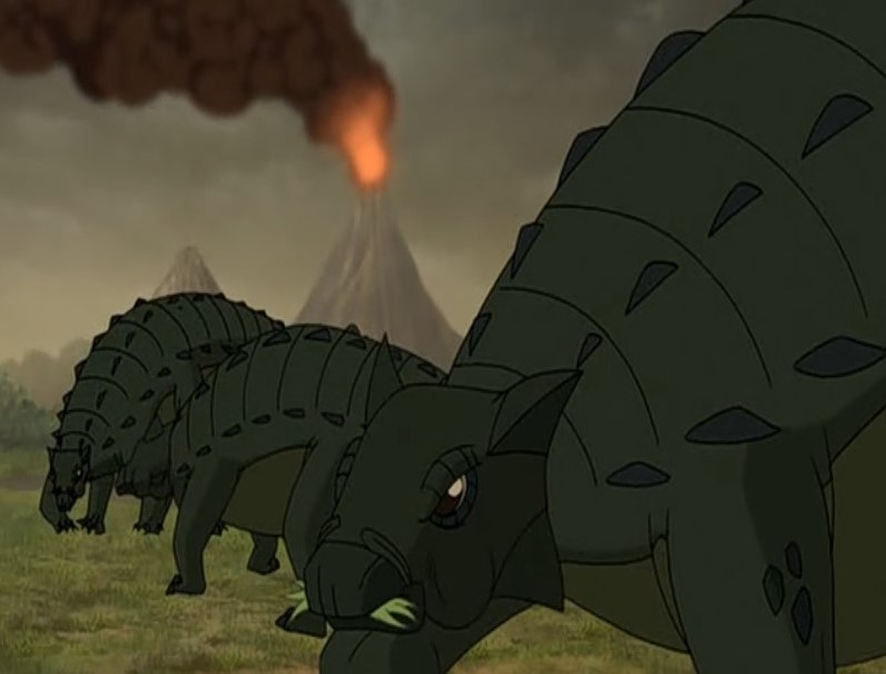 march of the ankylosaurus rex stone
