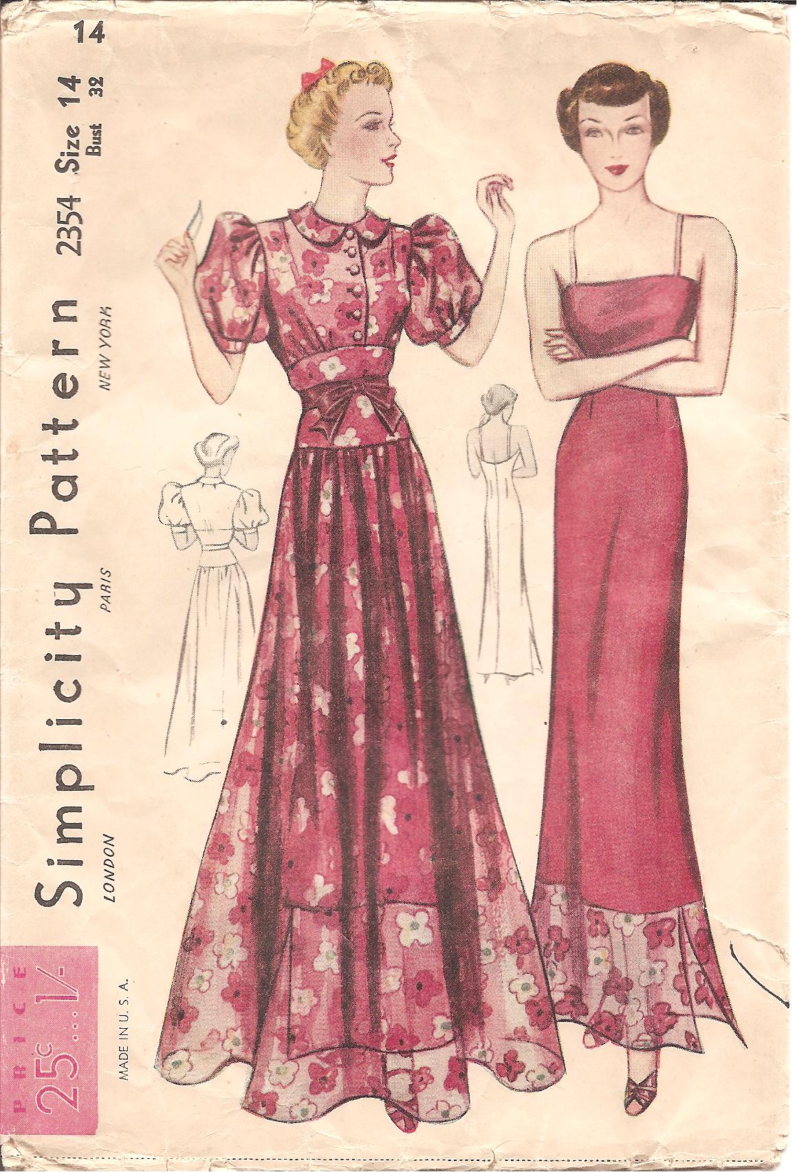 Simplicity 2354 A | Vintage Sewing Patterns | FANDOM powered by Wikia