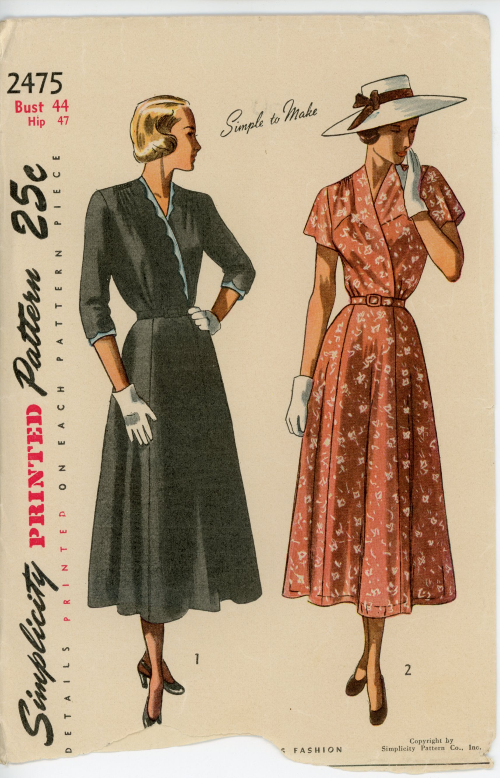 Simplicity 2475 B | Vintage Sewing Patterns | FANDOM powered by Wikia