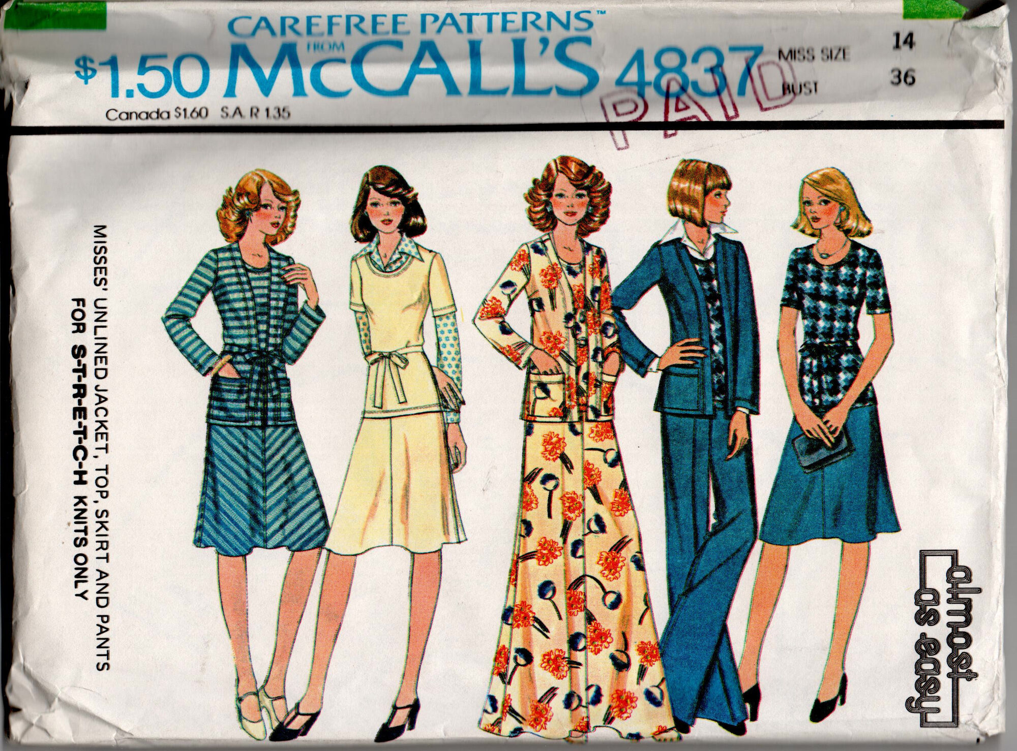 McCall's 4837 | Vintage Sewing Patterns | FANDOM powered by Wikia