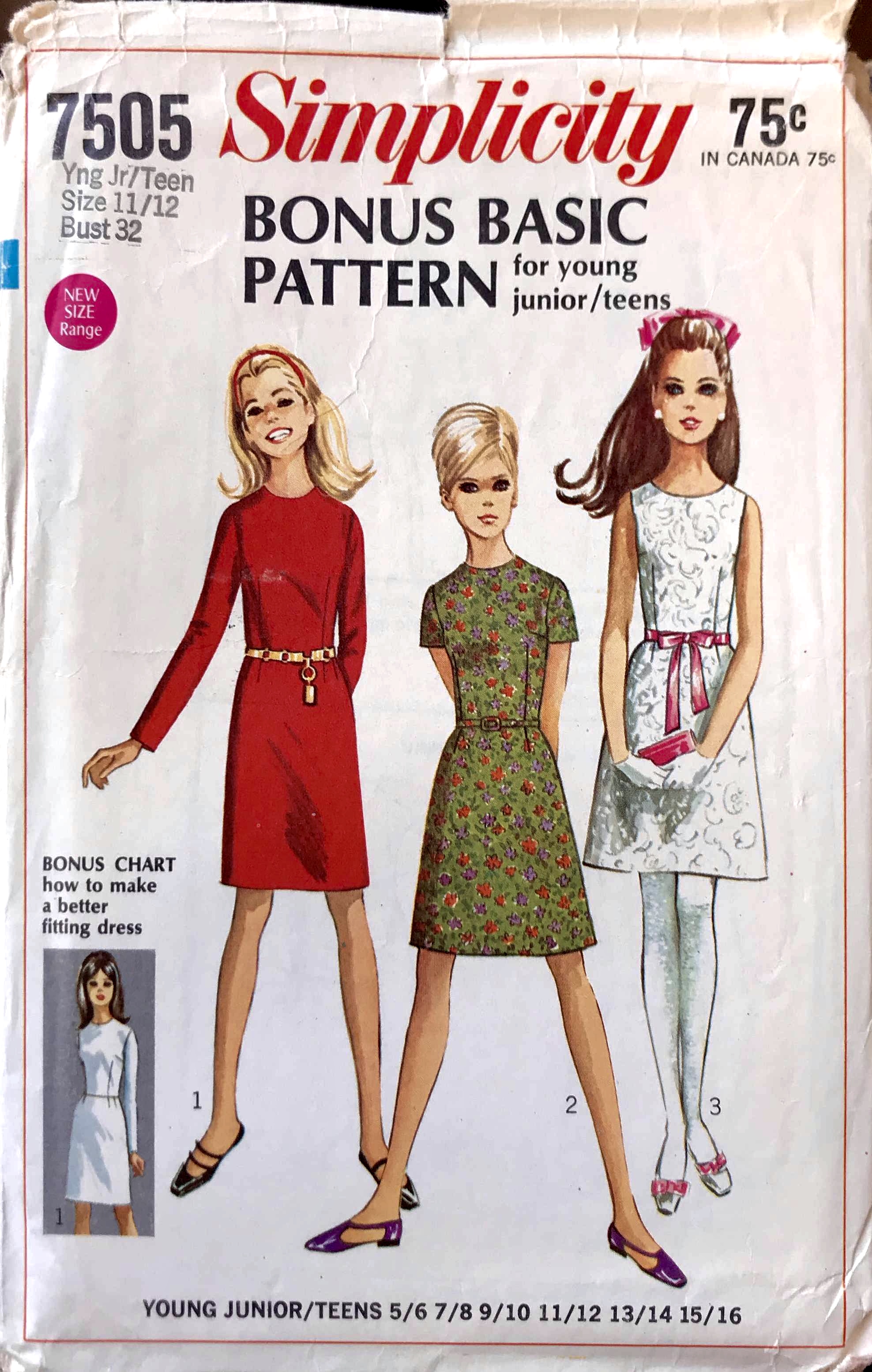 Simplicity Sewing Patterns Size Chart
