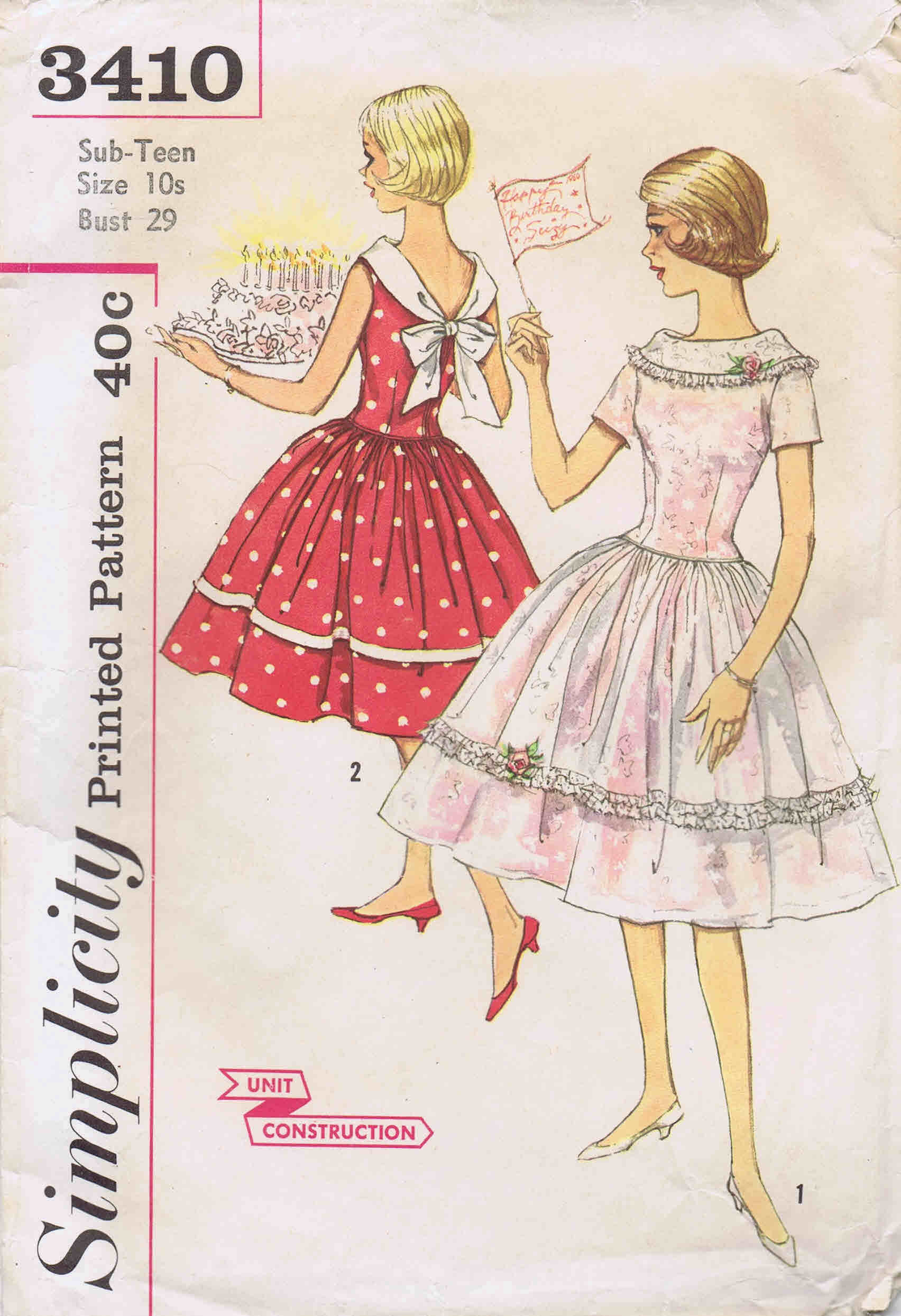 Simplicity 3410 B Vintage Sewing Patterns Fandom