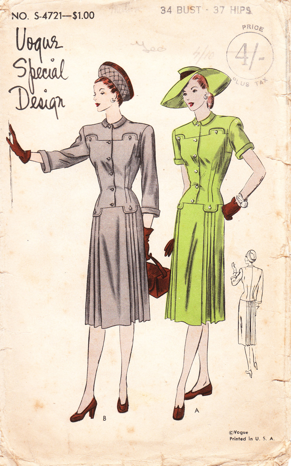 Vogue S-4721 | Vintage Sewing Patterns | FANDOM powered by Wikia