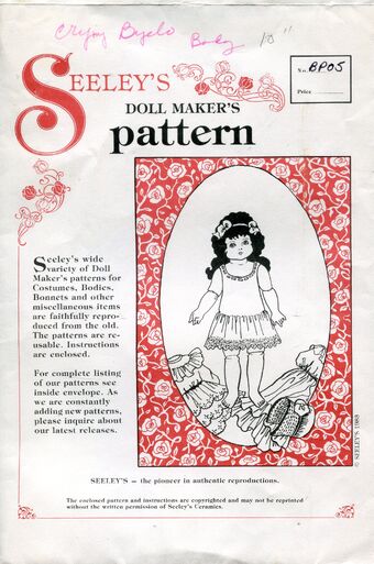 Seeley S Doll Maker S Bp05 Vintage Sewing Patterns Fandom