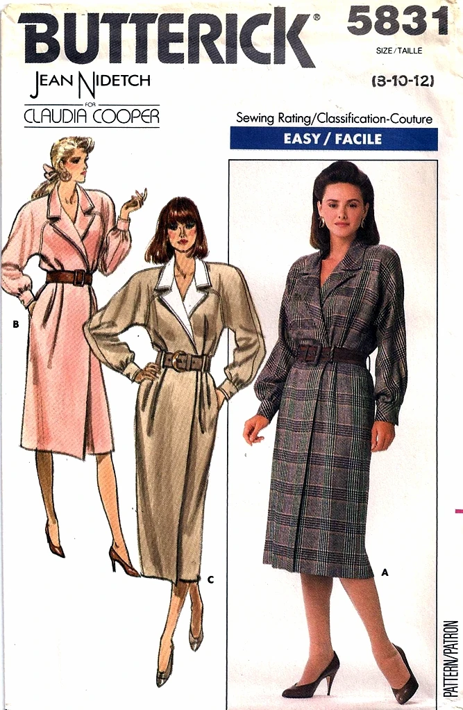 Butterick 5831 Vintage Sewing Patterns FANDOM powered by Wikia Butterick 5081 vintage 1980s skirtblouse sewing pattern