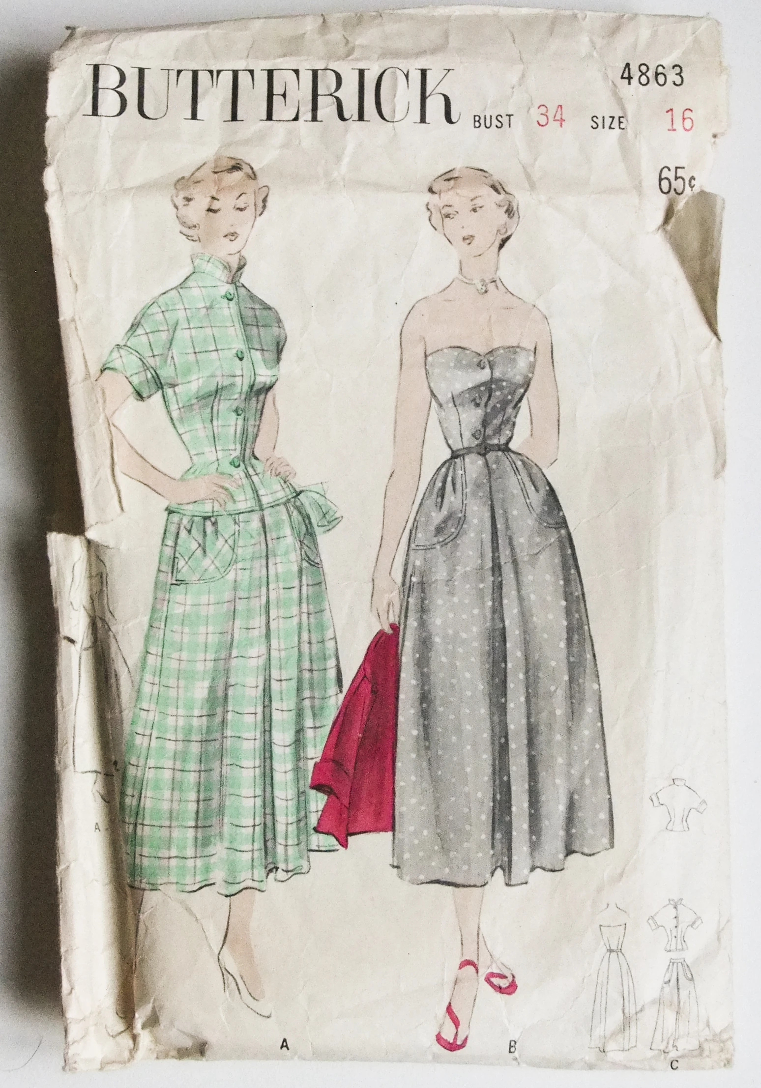 Butterick 4863 A | Vintage Sewing Patterns | FANDOM powered by Wikia