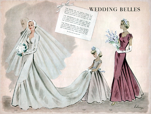 McCall 7500 1949 Wedding Belles dress patterns