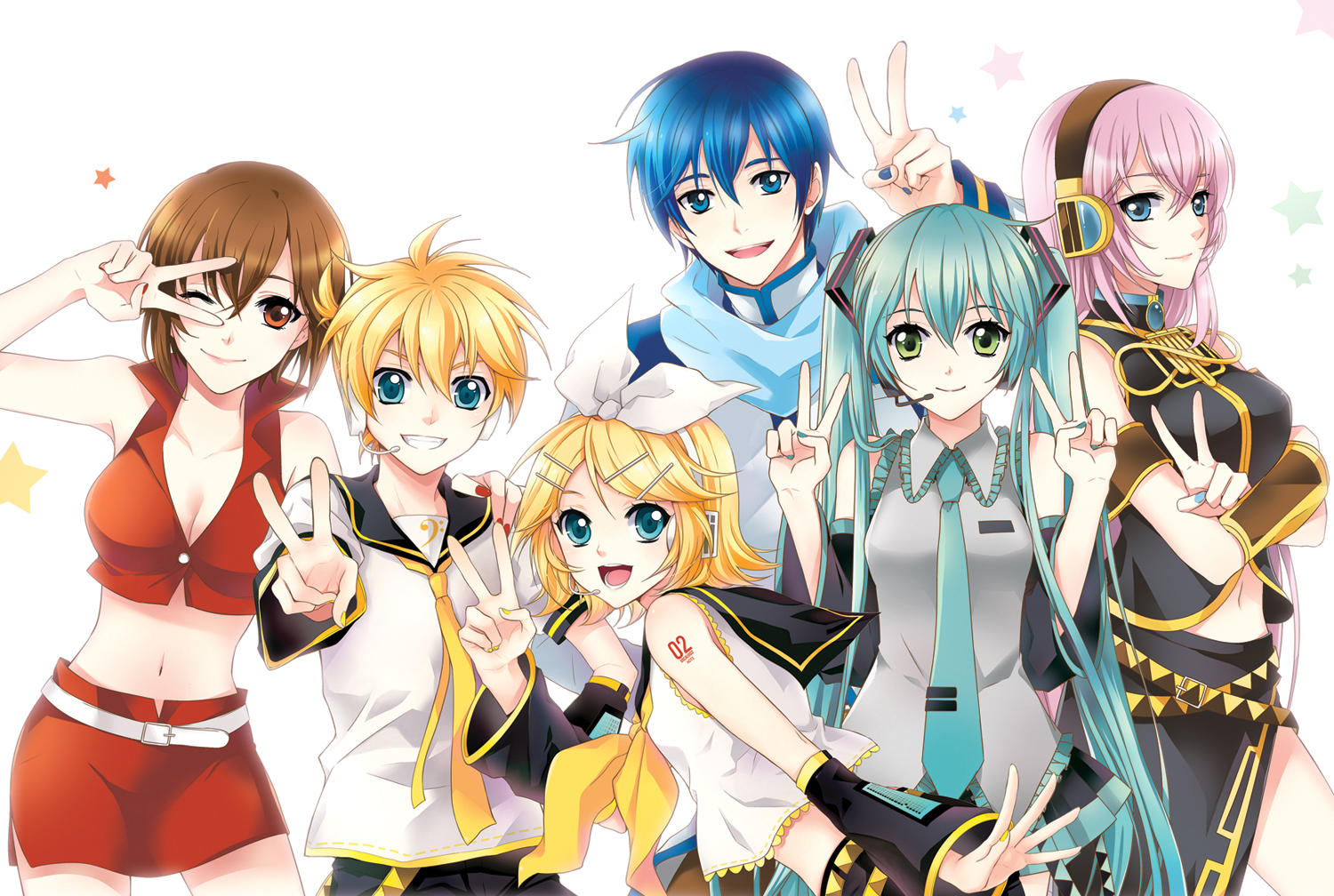 Bild Moe 206815 Hatsune Miku Kagamine Len Kagamine Rin Kaito Megurine