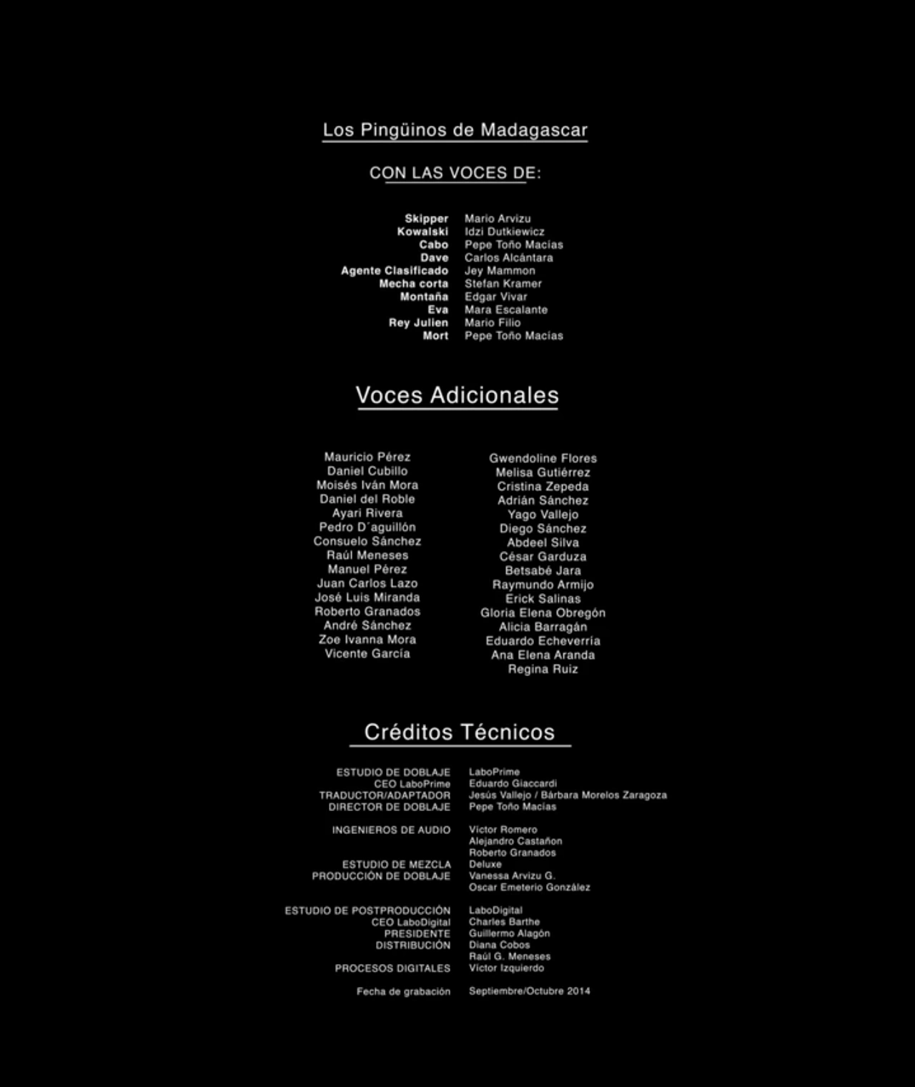 Image - Penguins of Madagascar Latin Spanish Credits.png | Anime Voice