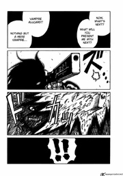 Alucard's gun explodes 1 (Hellsing Chapter 77)