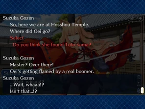 Suzuka calls BB a boomer