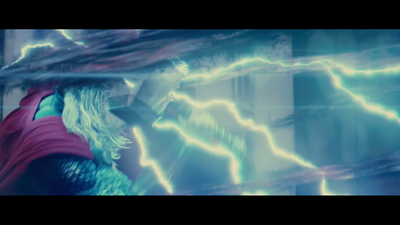 Thor deflects Aether with lightning
