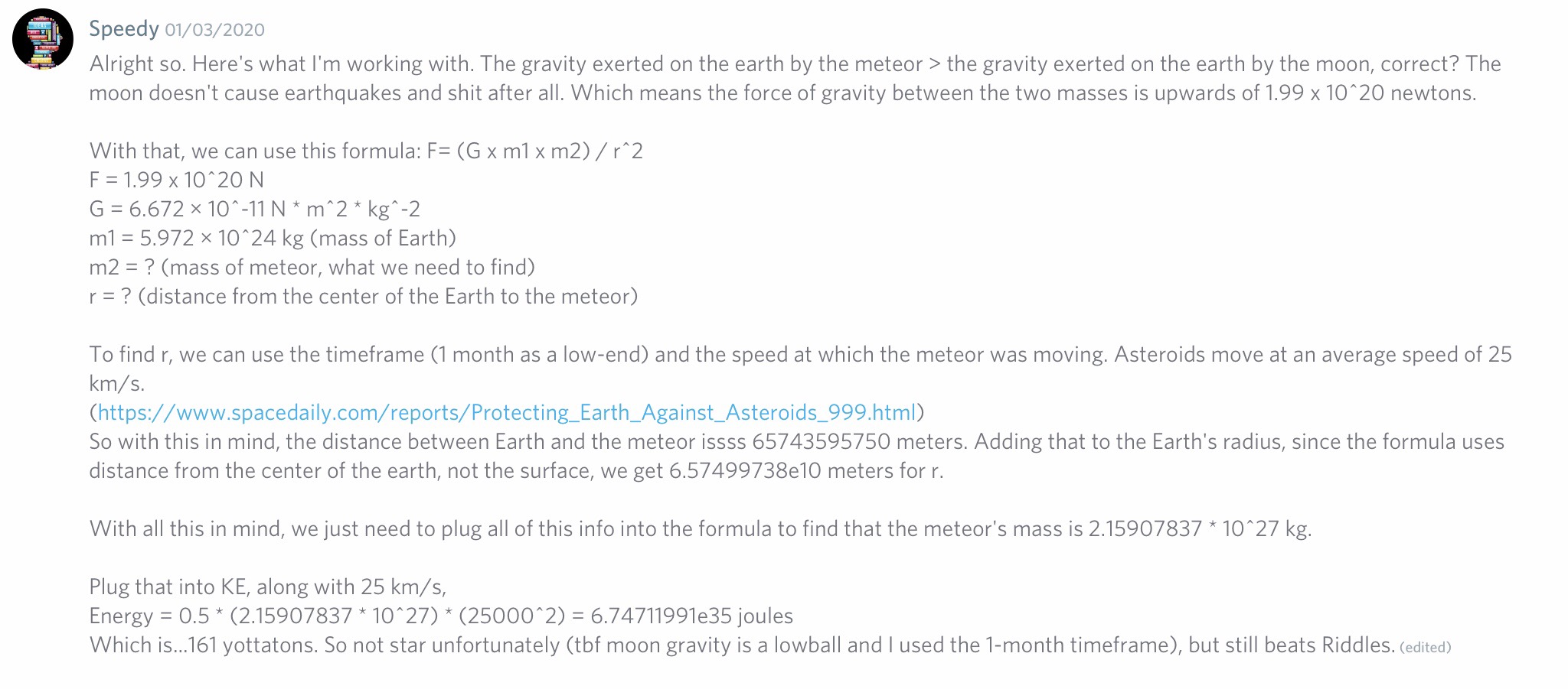Speedy PMD Meteor Calc
