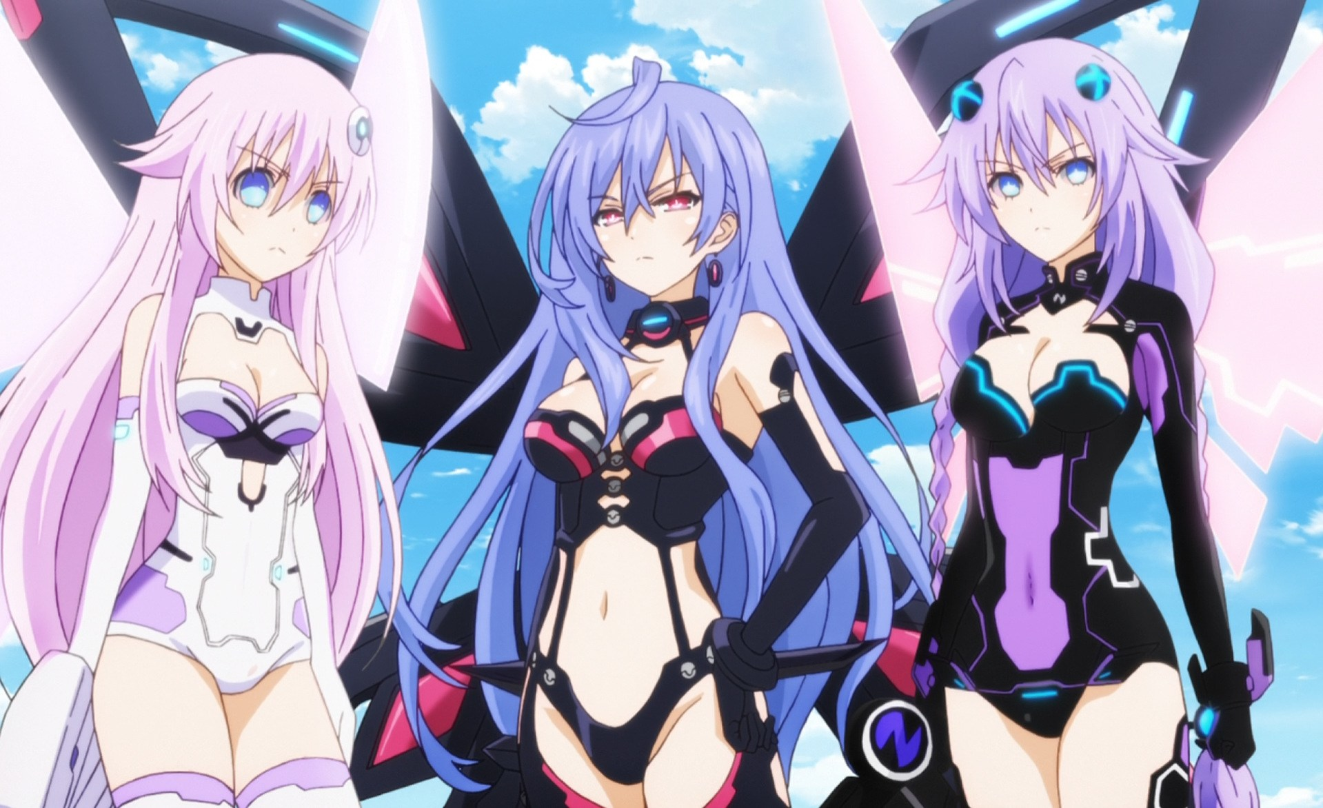 Purple Sister, Iris Heart, & Purple Heart - Hyperdimension Neptunia The Animation