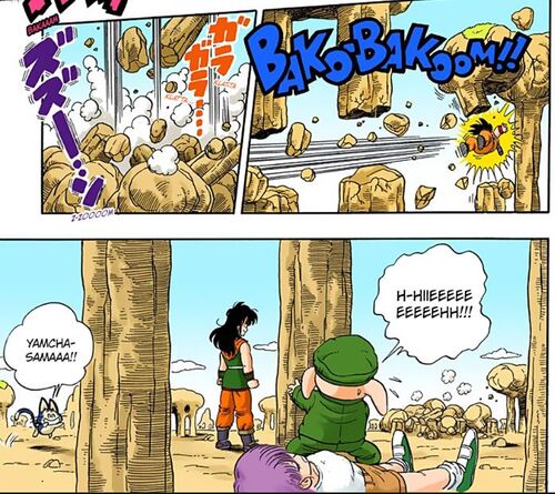Goku breaks pillars