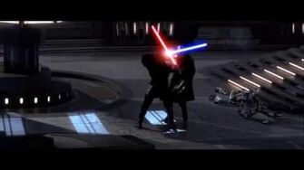 Anakin and Obi-Wan vs Dooku, but every time their blades clash, Palpatine says Do It