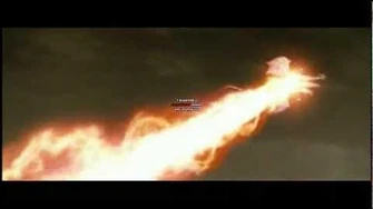 Godzilla uses his Red Atomic Spiral Ray breath on Kaiser Ghidorah (Final Wars 2004)