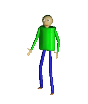 Baldi doing the fortnite default dance