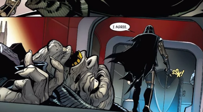 Vader defeating Sidious