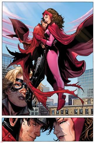 Jim-cheung-avengers-the-childrens-crusade-no-6-panels-with-scarlet-witch-and-wiccan-flying-and-hugging a-G-13758233-13198931