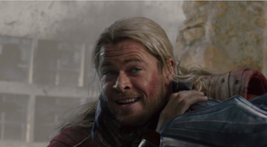 Thor getting choked by ultron