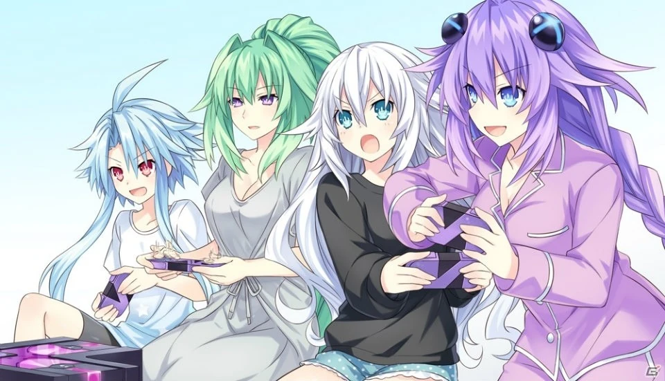 Black heart green heart purple heart and white heart brave neptune and neptune series drawn by tsunako 37c448b77f63f14477250e94fdc94
