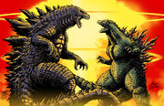 Godzilla vs godzilla by matt frank and mash by kaijusamurai-d9ge2bs-1-