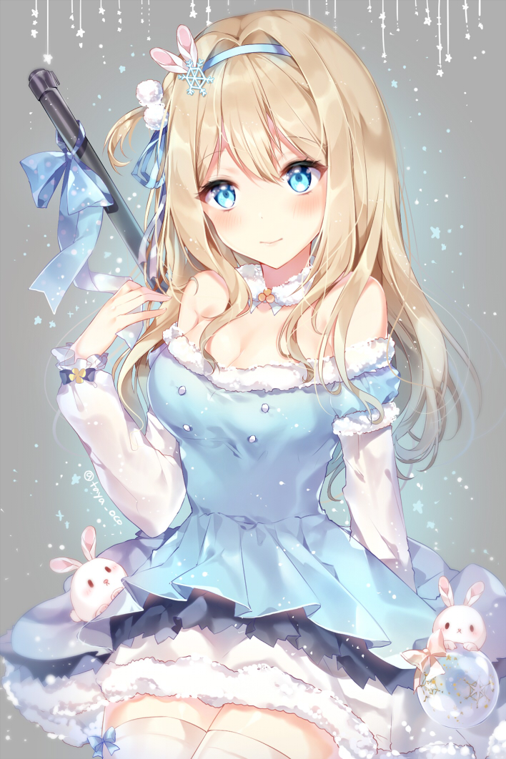 Anime girl with blonde hair and blue eyes