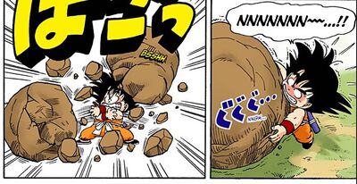 Goku crushes boulder 2