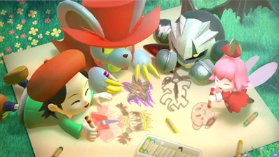Adeleine Ribbon Daroach Dark Meta Knight