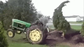Pulling out a tree