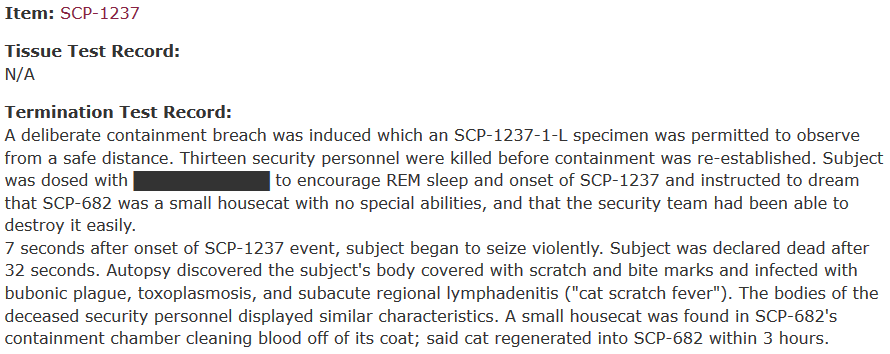 SCP-682 VS SCP-1237 based on Experiment Logs by Dr Gears: https