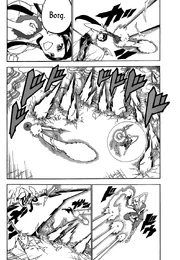 Arba punching lightning, then creating an after image of herself punching lightning while dodging more lightning.
