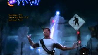 Cole draws power from a lightning storm (infamous 2)